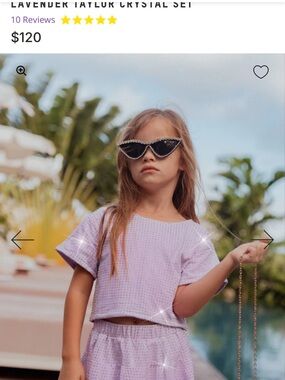 Lola + The Boys Lavender Rhinestone Two-Piece Set NWT